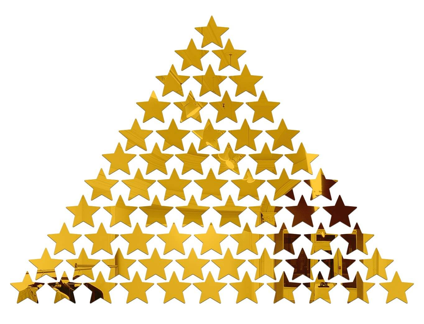     			Asmi Collection Beautiful Self Adhesive Acrylic Mirror 50 Stars Wall Sticker ( 60 x 60 cms )