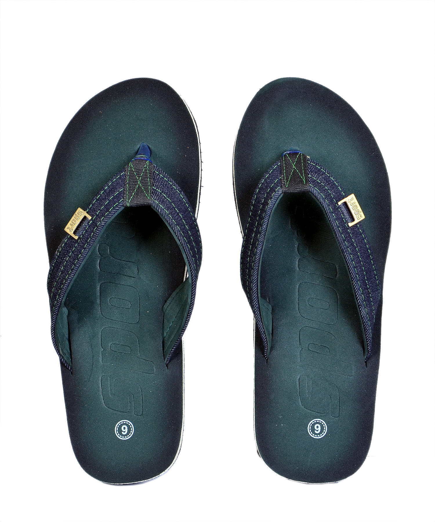     			Crazy Bunny - Green Men's Thong Flip Flop