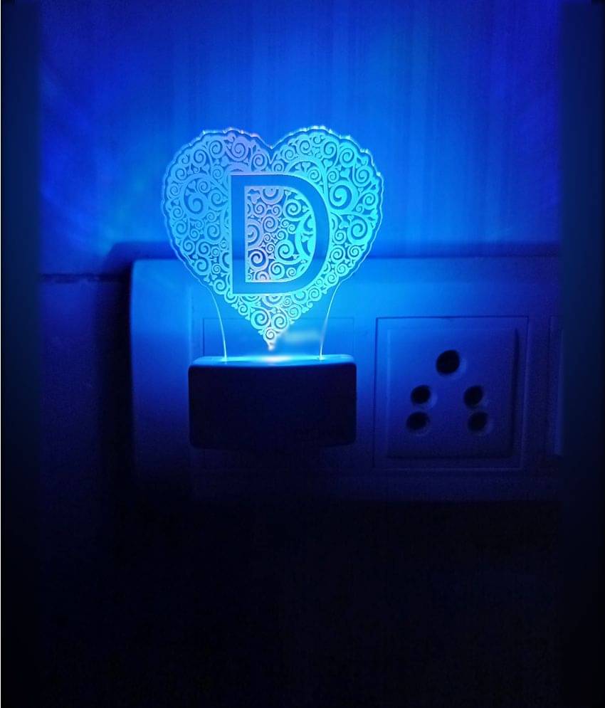 DIONA Night Lamp D Alphabet Heart Shape Night Light Birthday, Valentine, Gift DIONA Night Lamp D Alphabet Heart Shape Night Light Birthday, Valentine, Gift