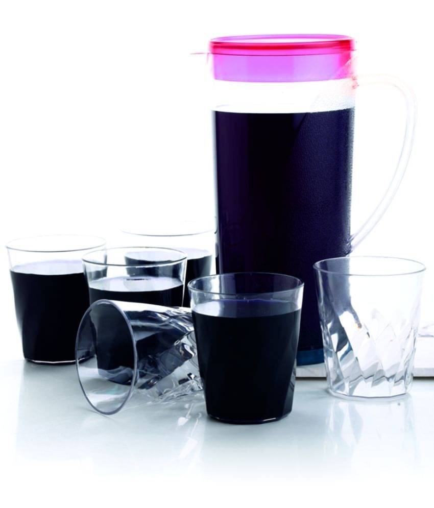     			iview kitchenware - PET Carnival Jug and 4 Glasses/Tumblers, Red