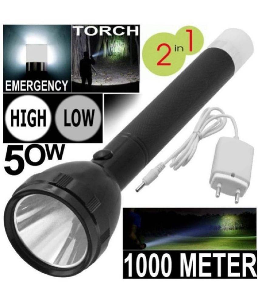 IDOLESHOP - 50W Rechargeable Flashlight Torch ( Pack of 1 ) IDOLESHOP - 50W Rechargeable Flashlight Torch ( Pack of 1 )