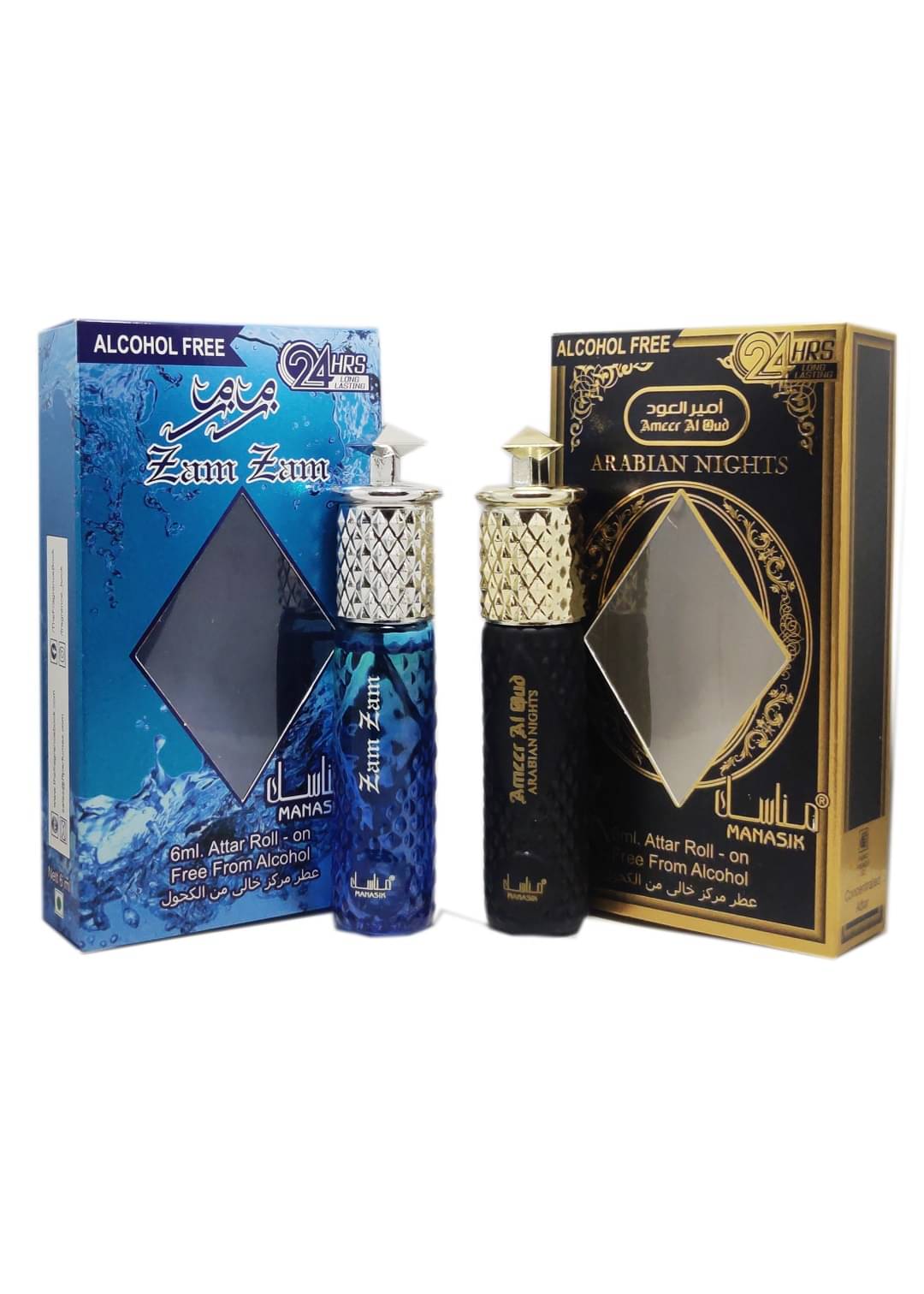 MANASIK ARABIAN NIGHT & ZAM ZAM Concentrated Attar Roll On 6ml . ( COMBO SET ) MANASIK ARABIAN NIGHT & ZAM ZAM Concentrated Attar Roll On 6ml . ( COMBO SET )