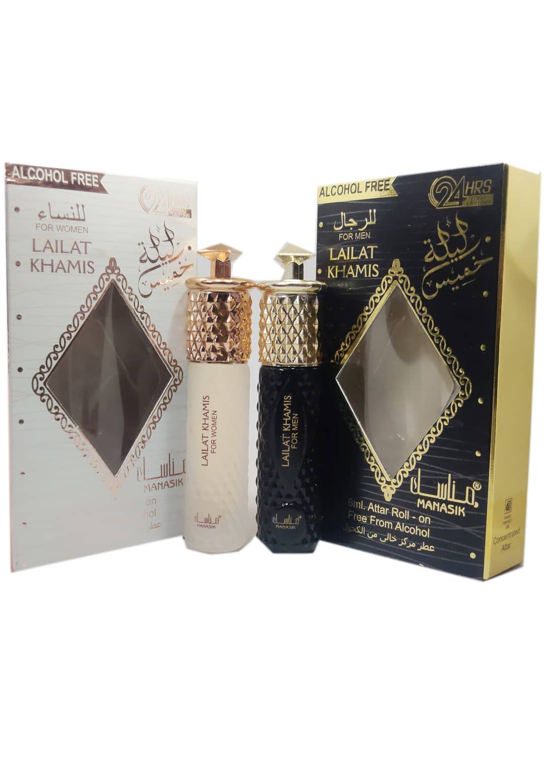 MANASIK LAILAT KHAMIS MEN & LAILAT KHAMIS WOMEN Concentrated   Attar Roll On 6ml .  ( COMBO SET )