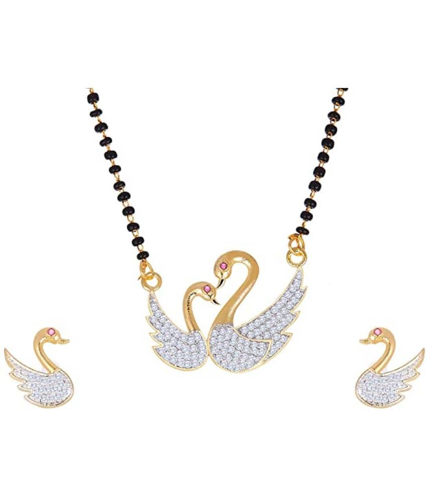 PUJVI - Golden Mangalsutra Set ( Pack of 1 )