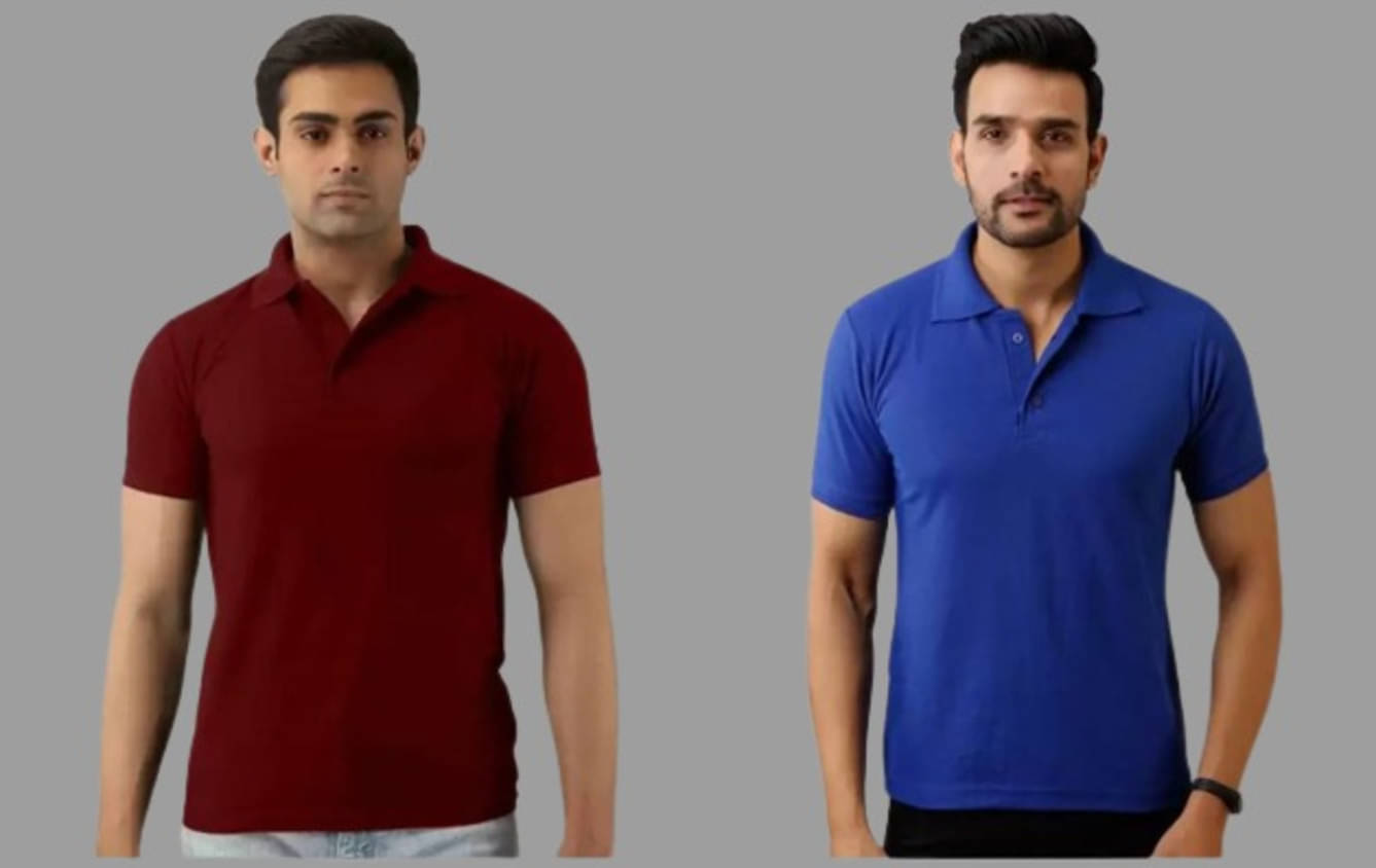 SKYRISE Pack of 2 Cotton Blend Slim Fit Solid Half Sleeves Men's Polo T Shirt ( Multicolor ) SKYRISE Pack of 2 Cotton Blend Slim Fit Solid Half Sleeves Men's Polo T Shirt ( Multicolor )