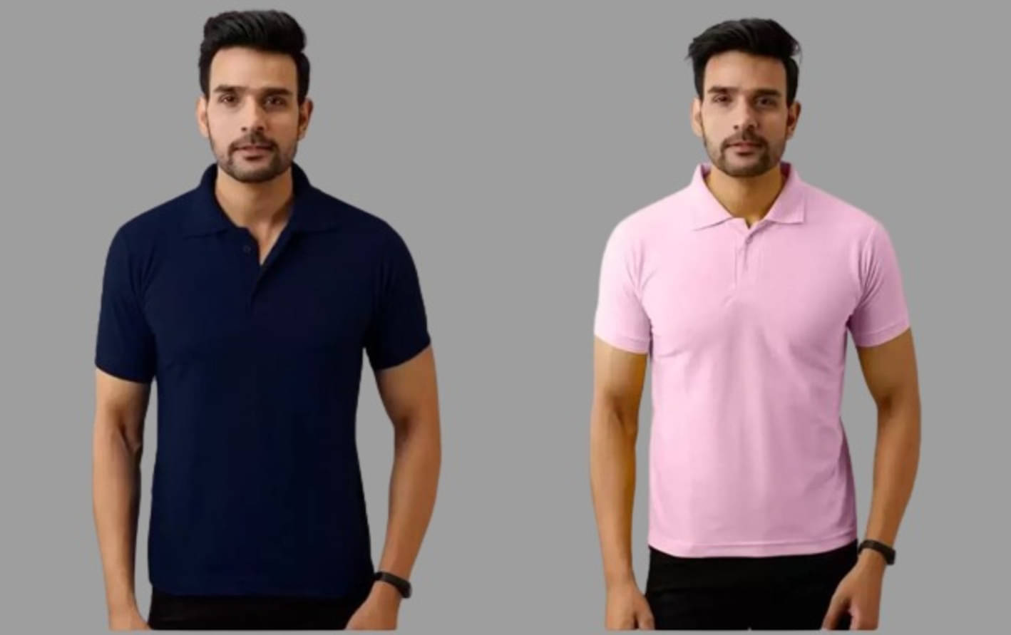 SKYRISE Pack of 2 Cotton Blend Slim Fit Solid Half Sleeves Men's Polo T Shirt ( Multicolor ) SKYRISE Pack of 2 Cotton Blend Slim Fit Solid Half Sleeves Men's Polo T Shirt ( Multicolor )