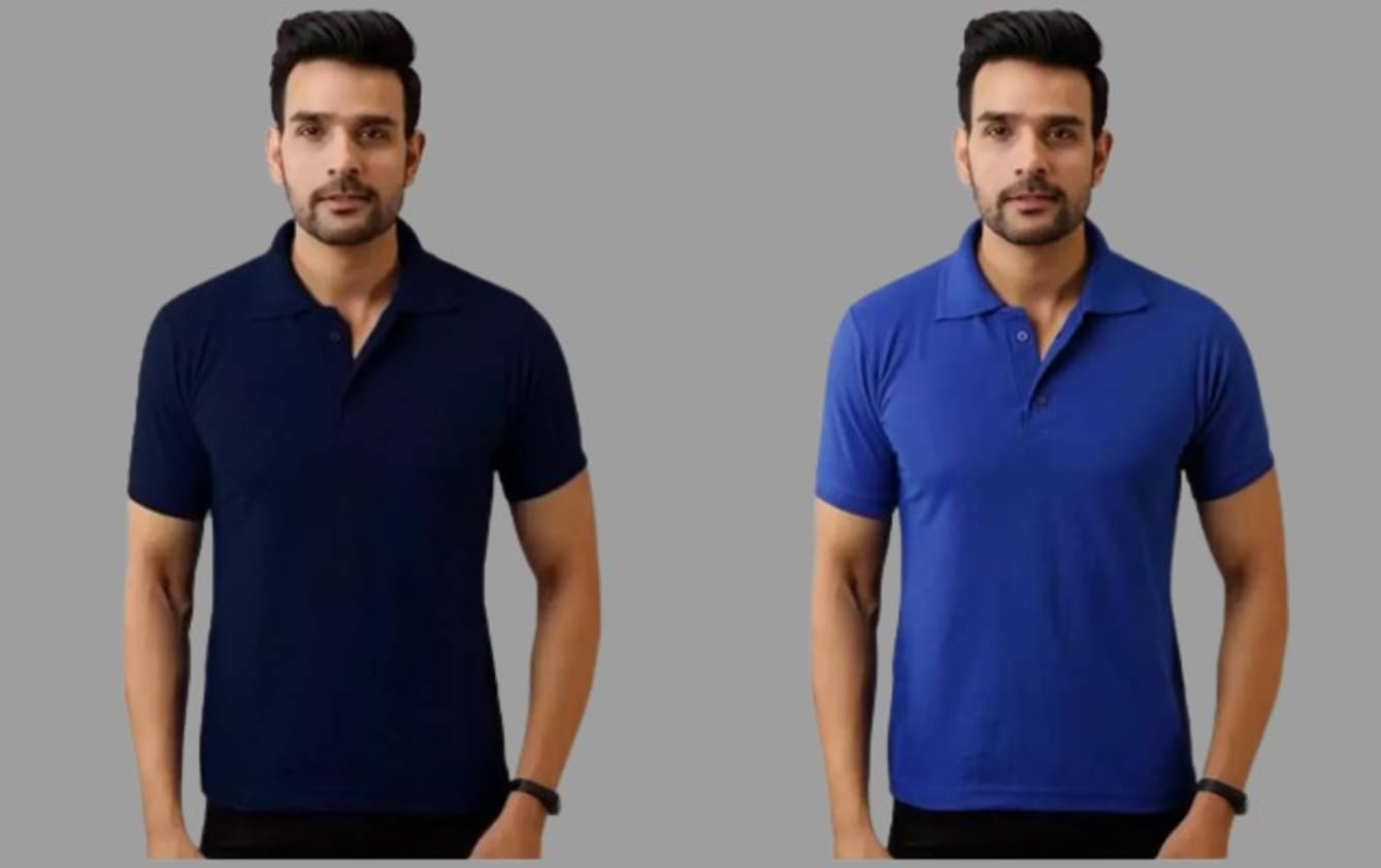     			SKYRISE Pack of 2 Cotton Blend Slim Fit Solid Half Sleeves Men's Polo T Shirt ( Multicolor )