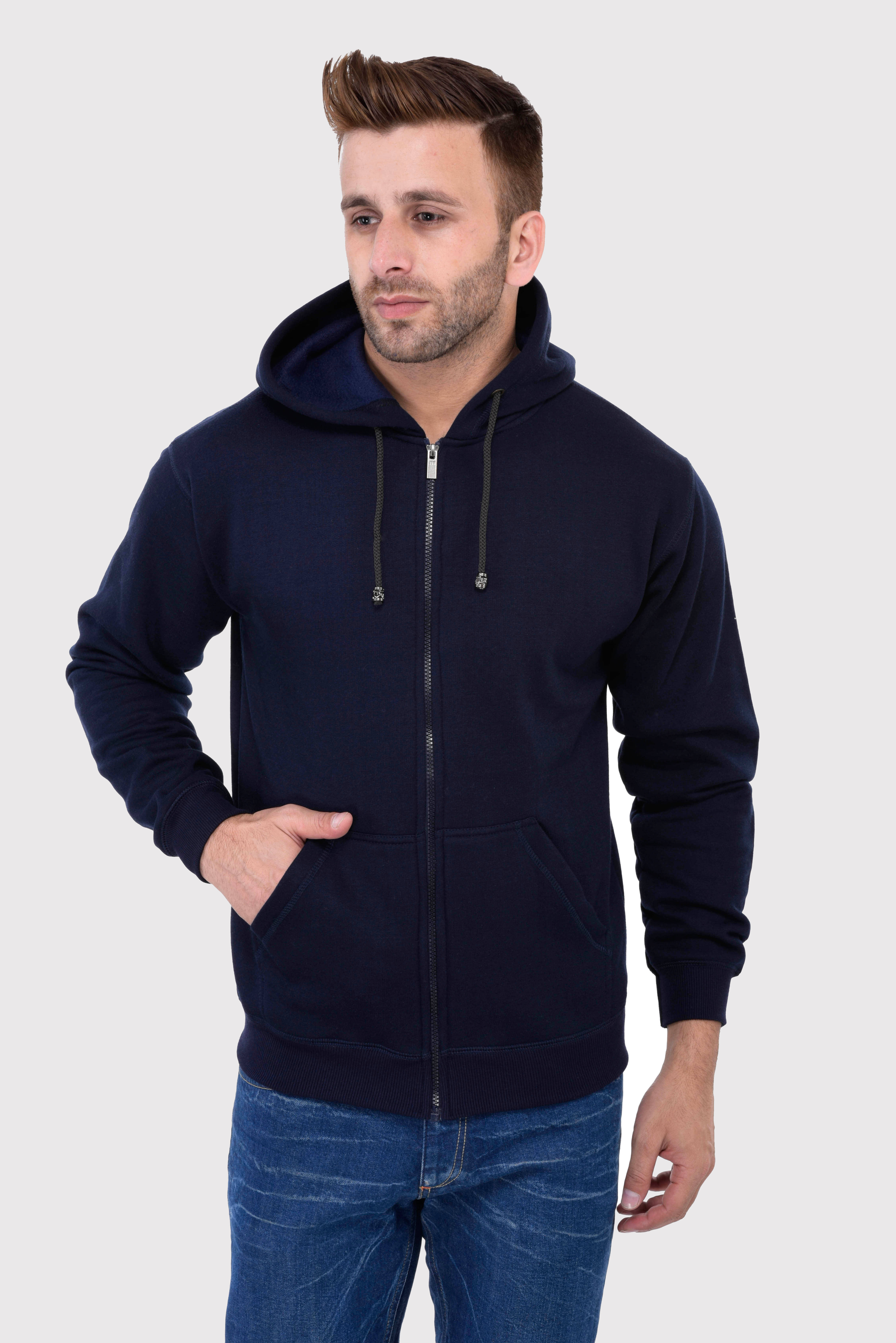 Weardo - Navy Fleece Regular Fit Men's Sweatshirt ( Pack of 1 )