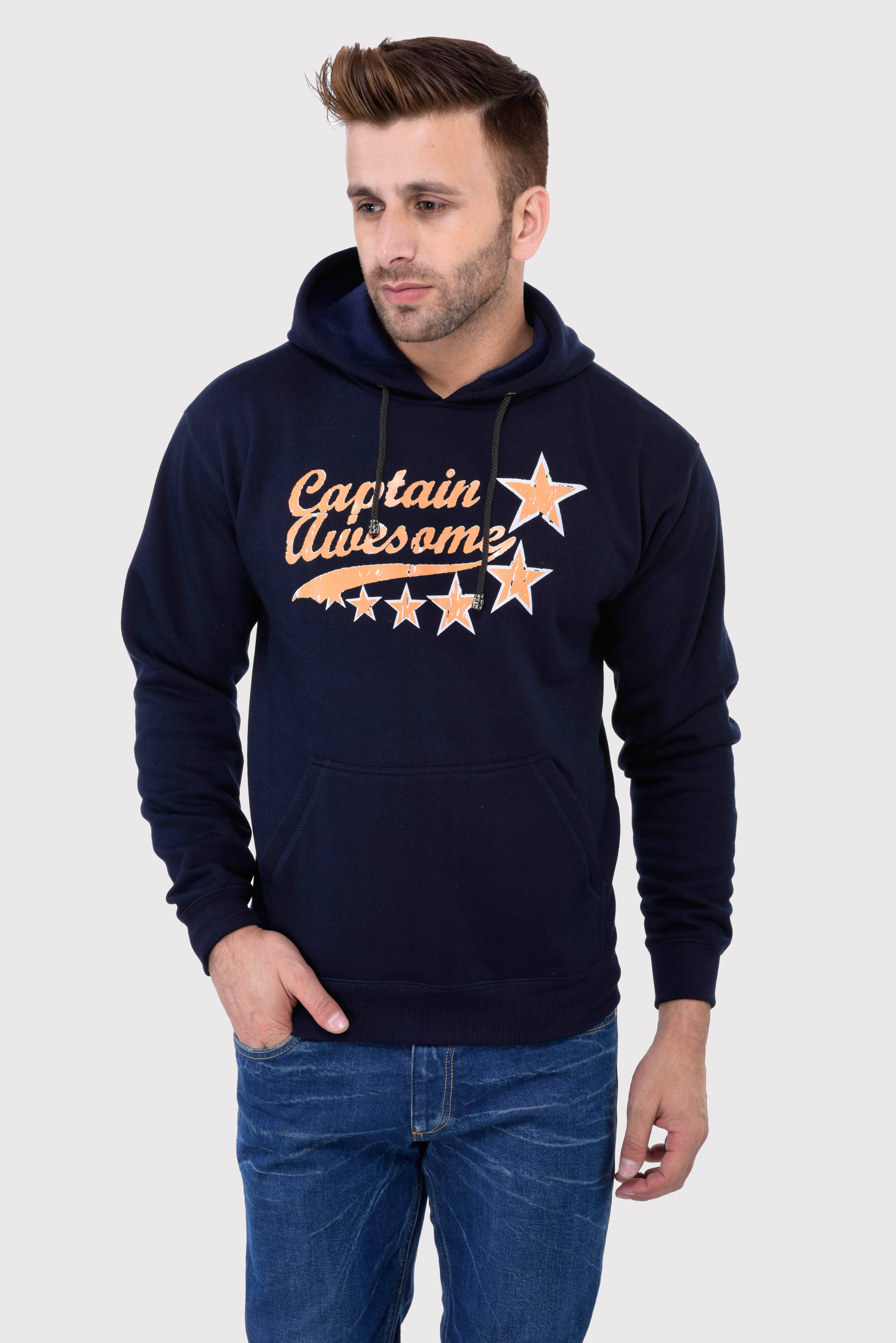 Weardo - Navy Fleece Regular Fit Men's Sweatshirt ( Pack of 1 ) Weardo - Navy Fleece Regular Fit Men's Sweatshirt ( Pack of 1 )
