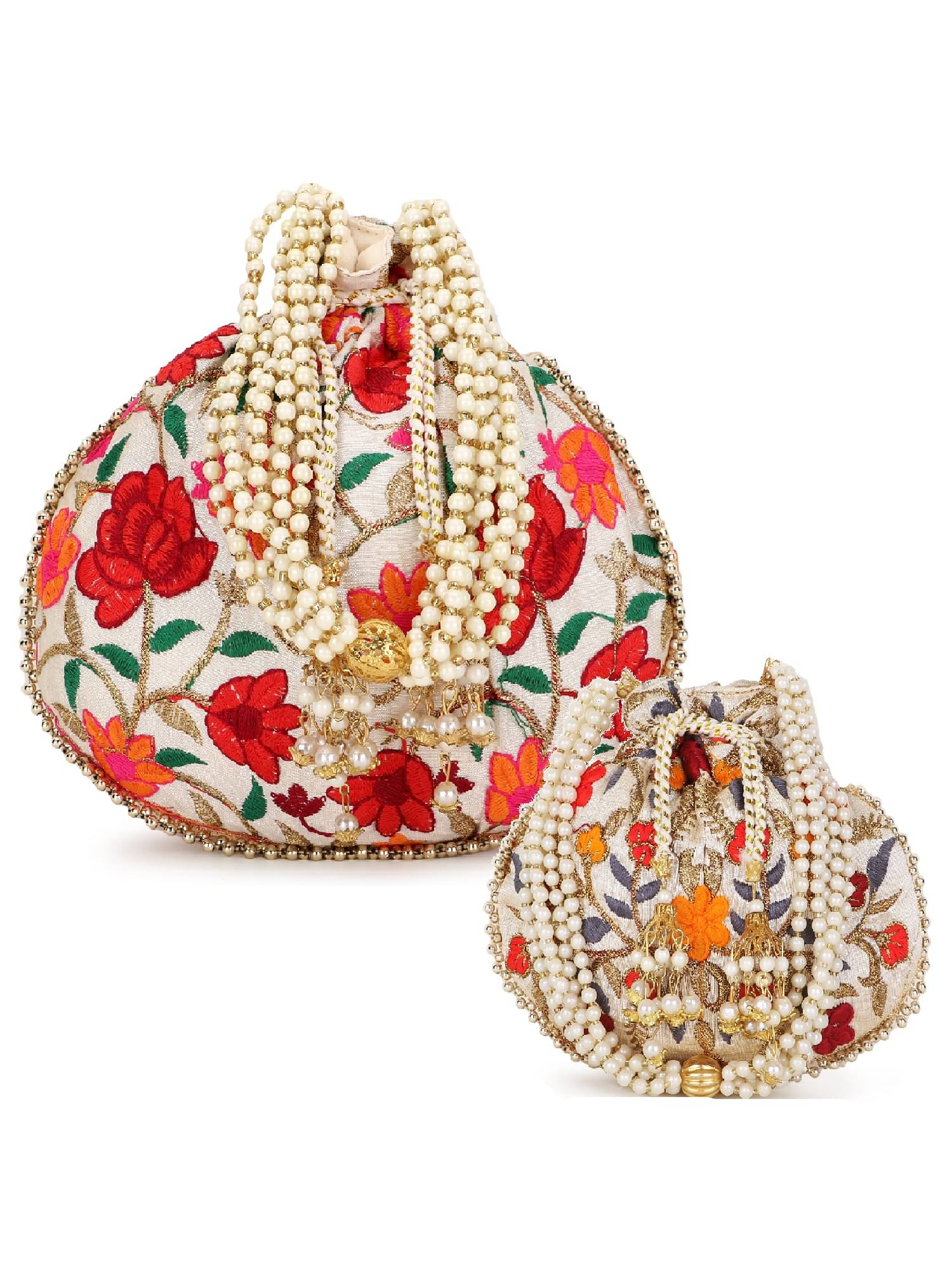     			Anekaant - Cream Silk Potli