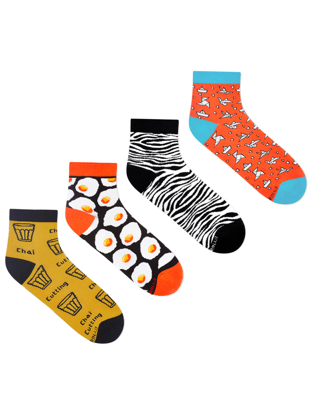    			Dynamocks - Cotton Men's Self Design Multicolor Ankle Length Socks ( Pack of 4 )