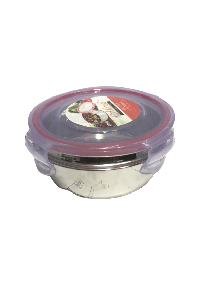 Dynore - 2 No Ubha Click lock Tiffin Silver Stainless Steel Lunch Box ( Pack of 1 ) 250 ml Dynore - 2 No Ubha Click lock Tiffin Silver Stainless Steel Lunch Box ( Pack of 1 ) 250 ml