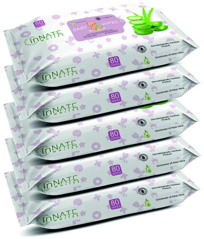     			InnateWhites - Non Scented Wet wipes For Babies ( Pack of 5 )