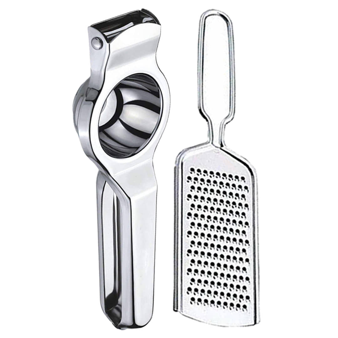 JISUN - Silver Stainless Steel Cheese Grater & Lemon Squeezer ( Set of 2 )