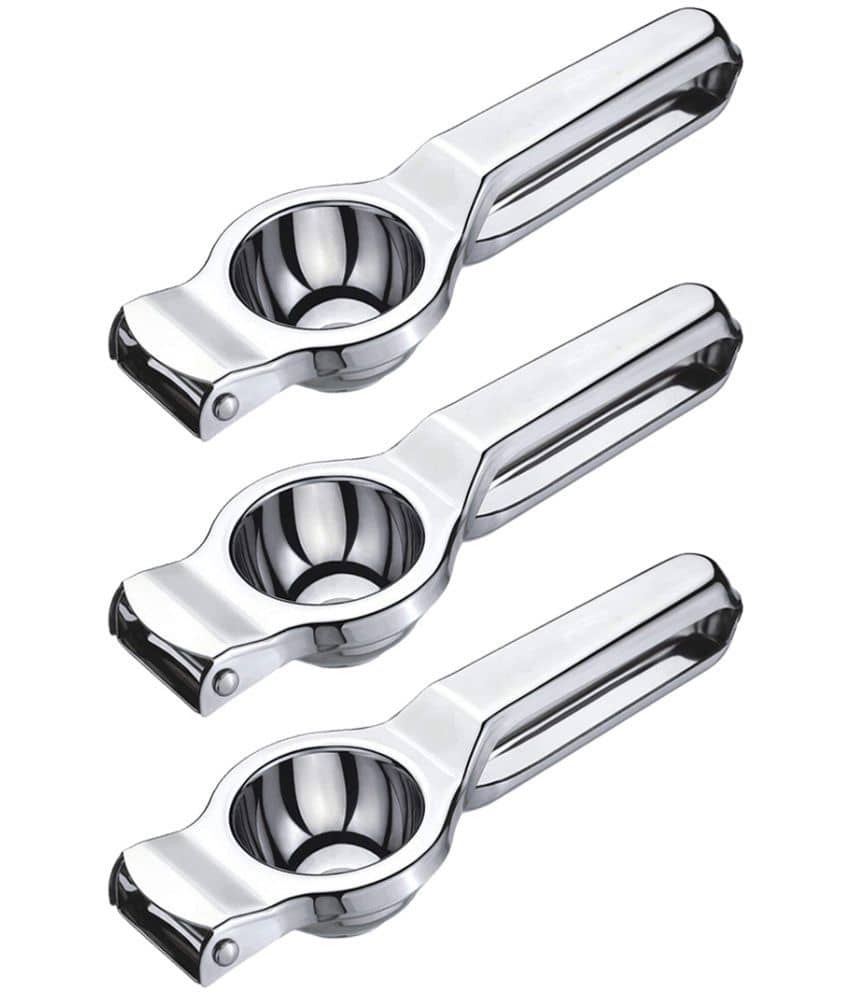JISUN - Stainless Steel Silver Squeezer ( Pack of 3 )