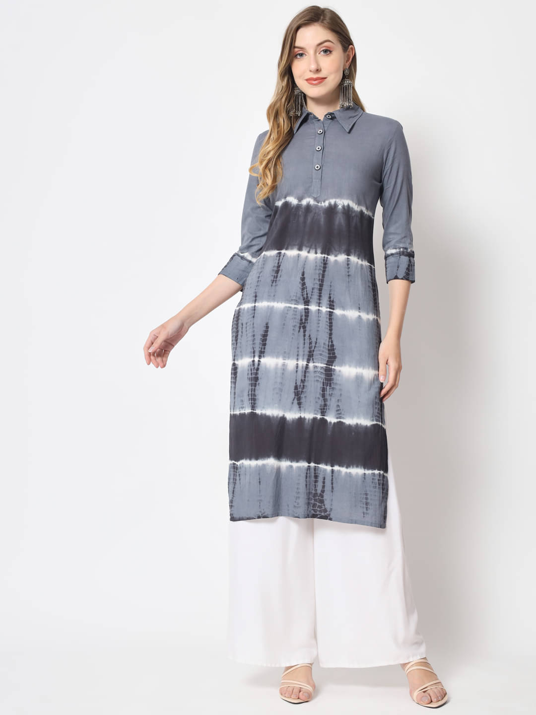 Kbz - Grey Cotton Women's Straight Kurti ( Pack of 1 ) Kbz - Grey Cotton Women's Straight Kurti ( Pack of 1 )
