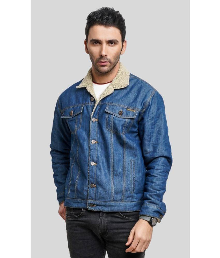 NUEVOSPORTA - Blue Denim Regular Fit Men's Denim Jacket ( Pack of 1 )     			NUEVOSPORTA - Blue Denim Regular Fit Men's Denim Jacket ( Pack of 1 )