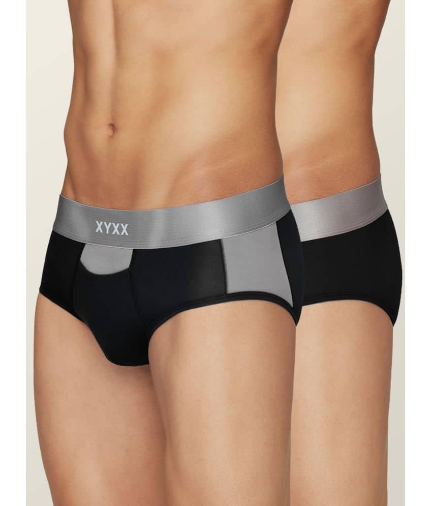 XYXX Pack of 2 Modal Briefs For Men's ( Black )