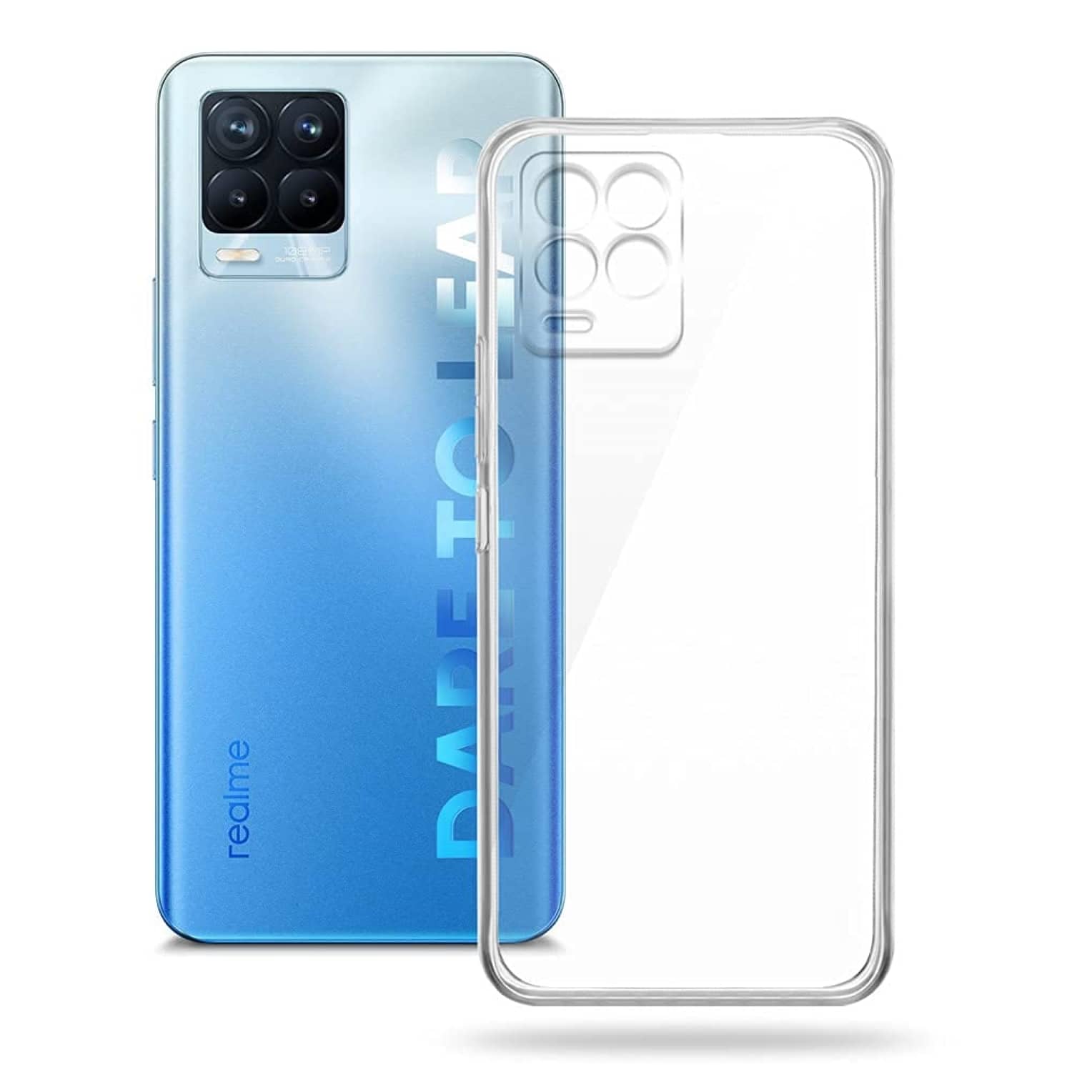 ZAMN - Transparent Silicon Silicon Soft cases Compatible For Realme 8 ( Pack of 1 )
