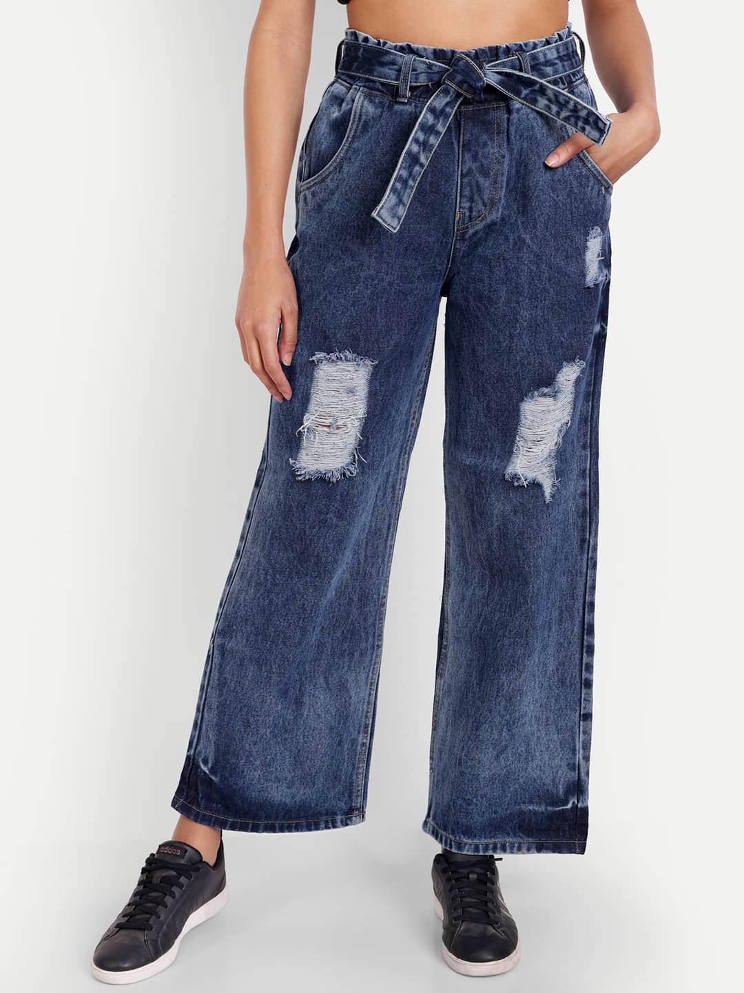     			AngelFab - Blue Denim Wide Leg Women's Jeans ( Pack of 1 )