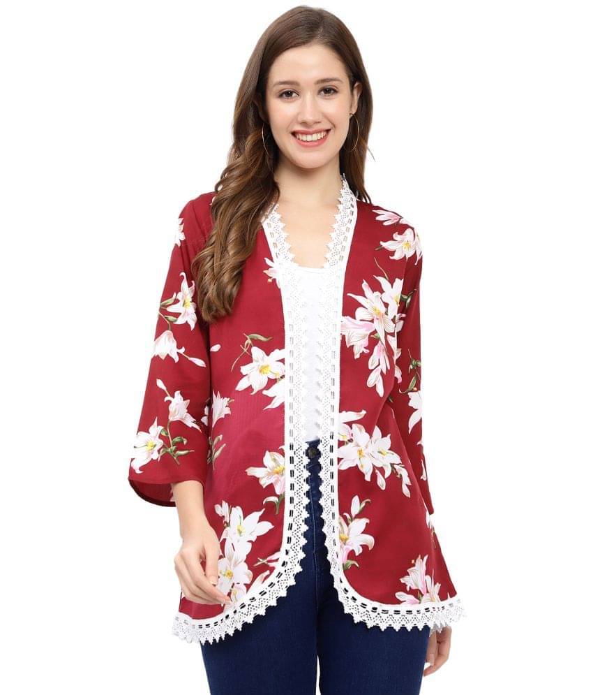 GALWIZ Crepe Shrugs - Maroon Single GALWIZ Crepe Shrugs - Maroon Single