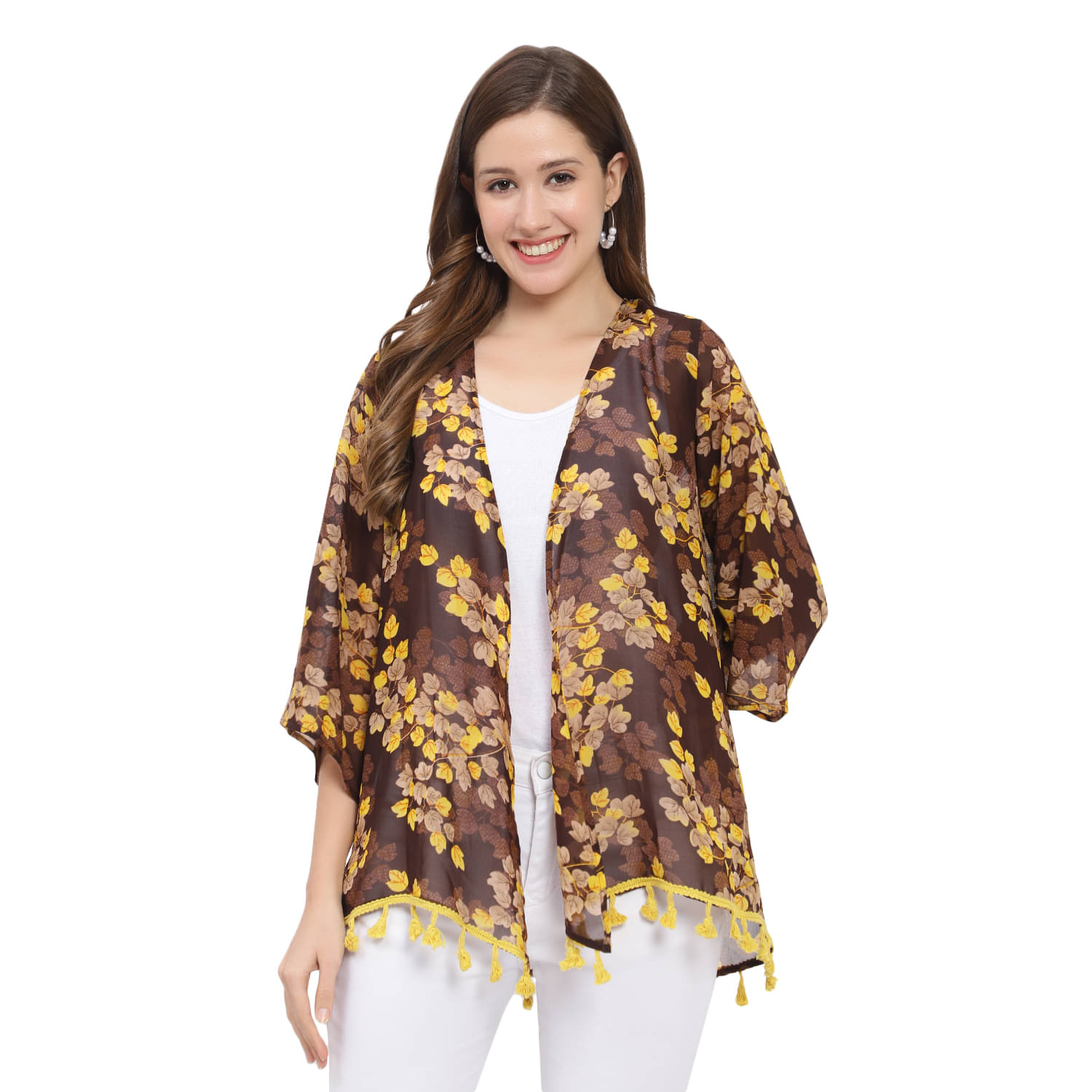 GALWIZ Georgette Shrugs - Yellow Single GALWIZ Georgette Shrugs - Yellow Single