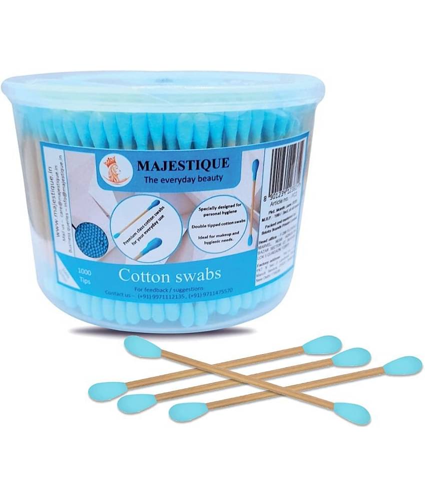 Majestique Ear Cleaner Buds, Round Heads, Environment-Friendly Cotton Swab Stick - 500Pcs Multicolor