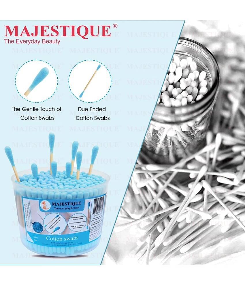 Majestique Ear Cleaner Buds, Round Heads, Environment-Friendly Cotton Swab Stick - 500Pcs Multicolor