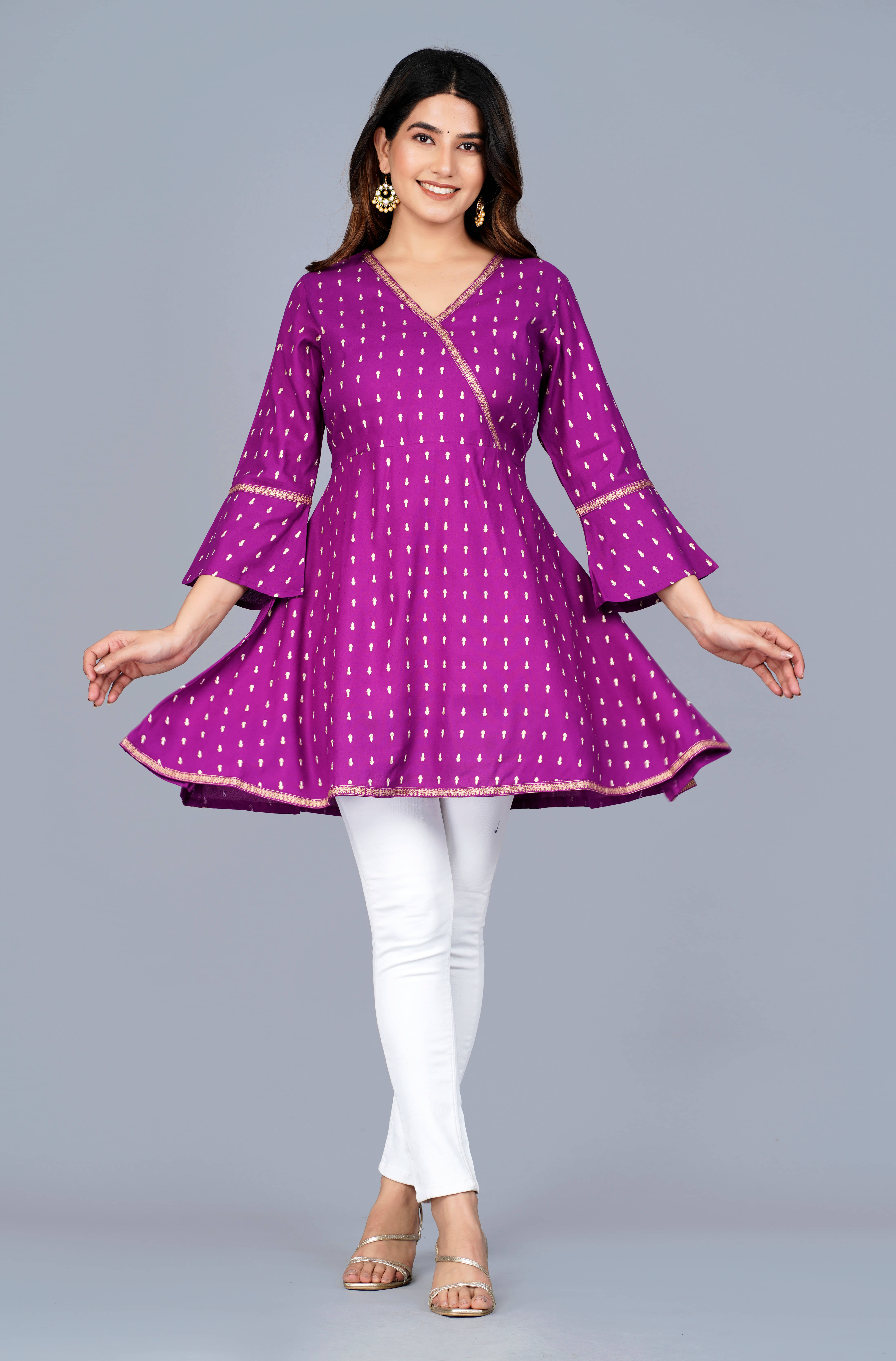 SIPET Women's Rayon Tunic ( Purple )