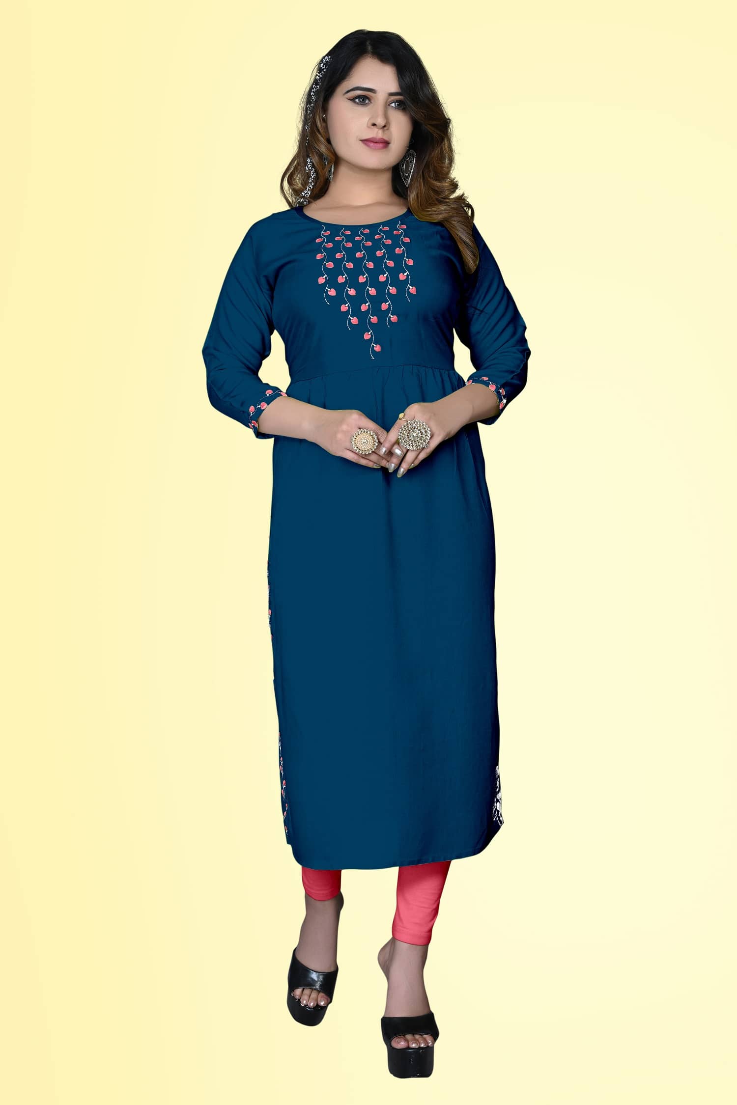 haya fashion - Blue Rayon Women's A-line Kurti ( Pack of 1 ) - Kurtis, Tunics | Buy online on ZillyBuy