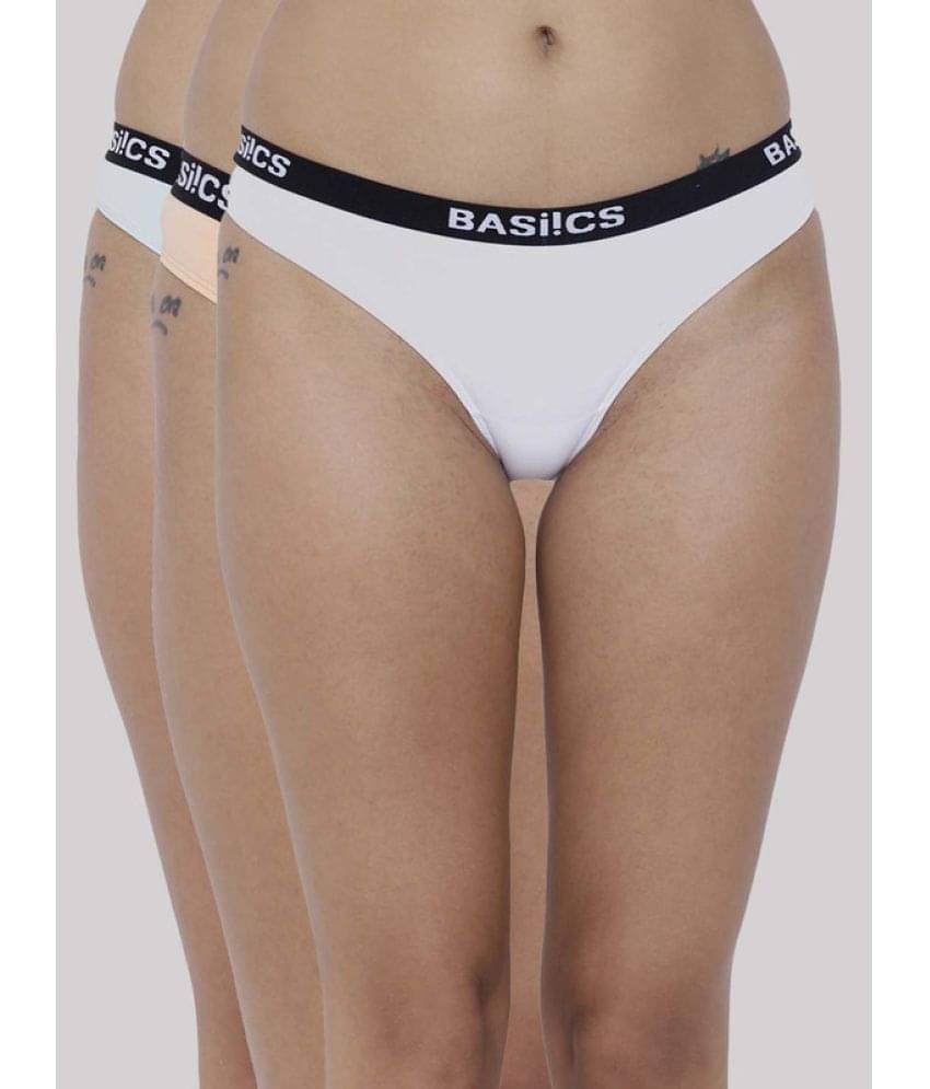 BASIICS By La Intimo Pack of 3 Cotton Lycra Solid Women's Bikini ( Multicolor ) BCPBR080C BASIICS By La Intimo Pack of 3 Cotton Lycra Solid Women's Bikini ( Multicolor ) BCPBR080C