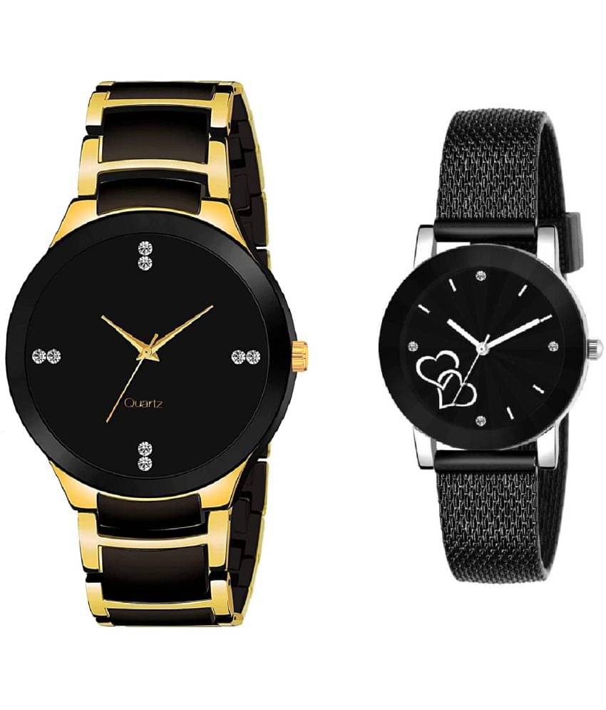     			Cosmic - Black Leather Analog Men's Watch