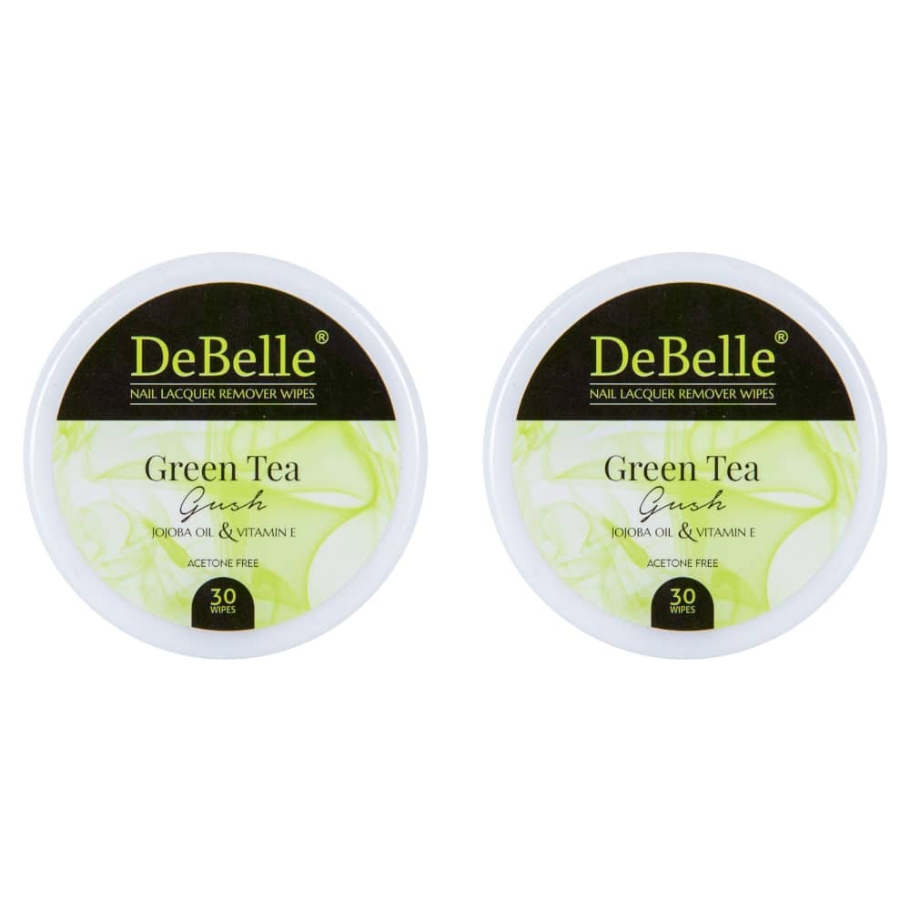 DeBelle Green Tea Gush Nail Paint Remover Pads 25 mL Pack of 2