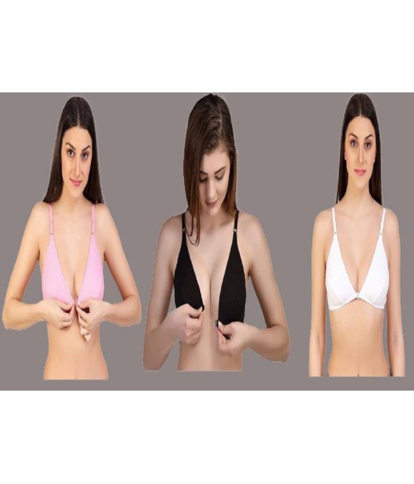     			Desiprime Pack of 3 Cotton Non Padded Women's T-Shirt Bra ( Multicolor )