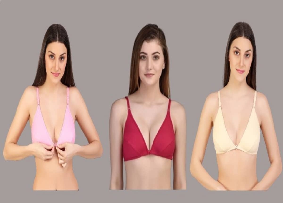 Desiprime Pack of 3 Cotton Non Padded Women's T-Shirt Bra ( Multicolor )