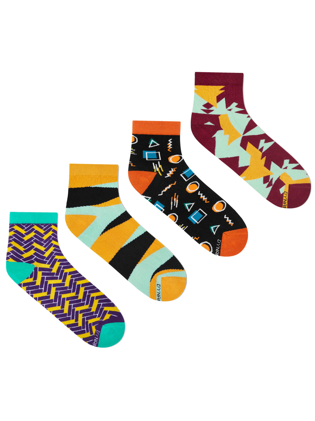     			Dynamocks - Cotton Men's Self Design Multicolor Ankle Length Socks ( Pack of 4 )