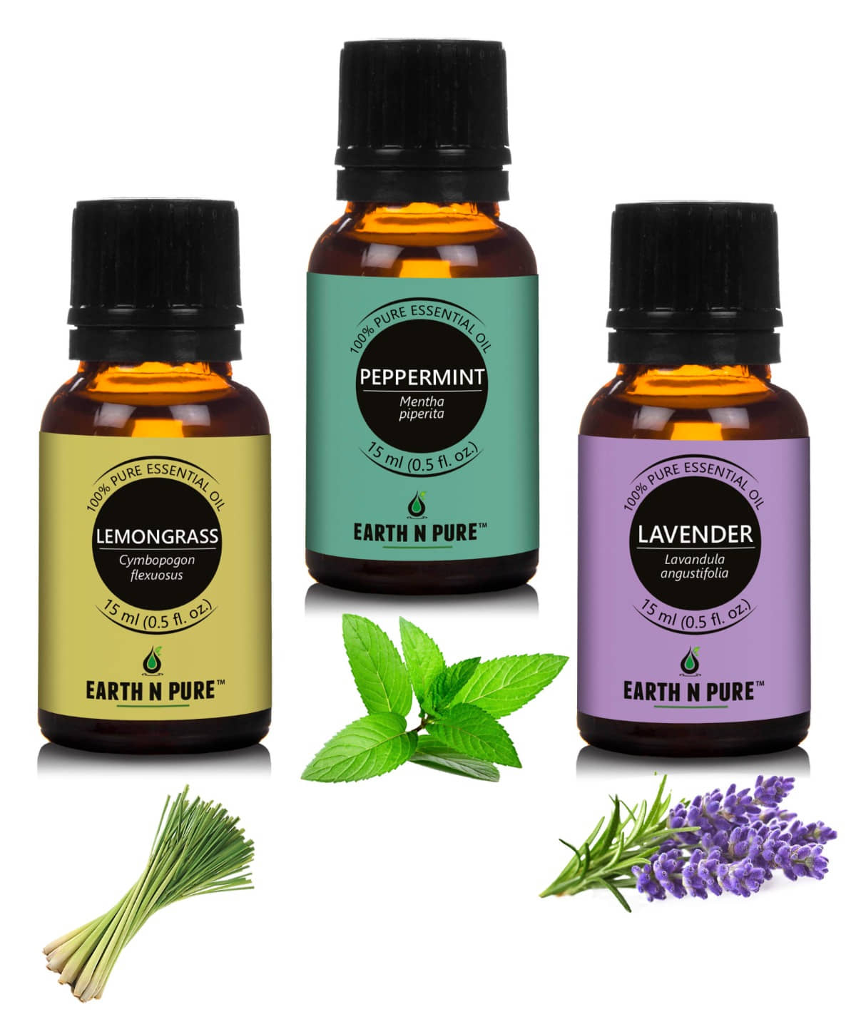 Earth N Pure - Lemongrass   Essential Oil 15 mL ( Pack of 3 )
