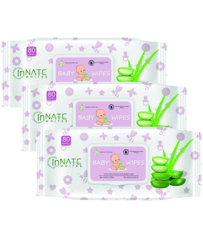     			INNATE WHITES - Non Scented Wet wipes For Babies ( Pack of 3 )