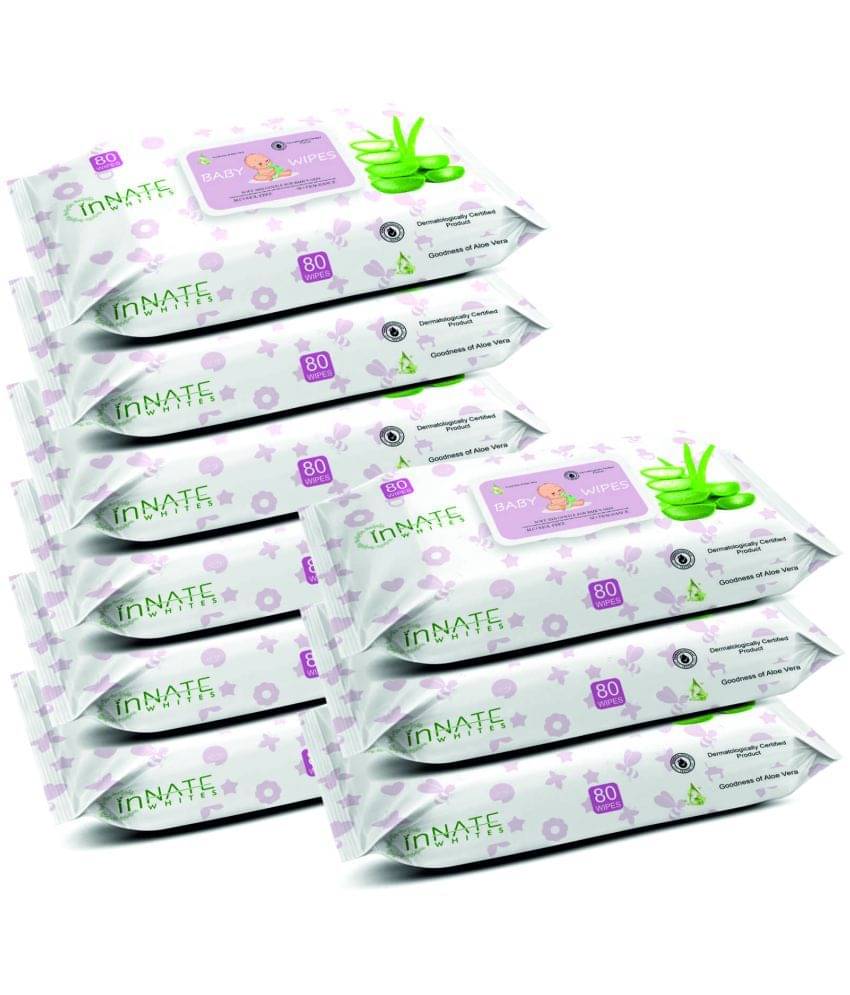 INNATE WHITES - Non Scented Wet wipes For Babies ( Pack of 9 ) INNATE WHITES - Non Scented Wet wipes For Babies ( Pack of 9 )