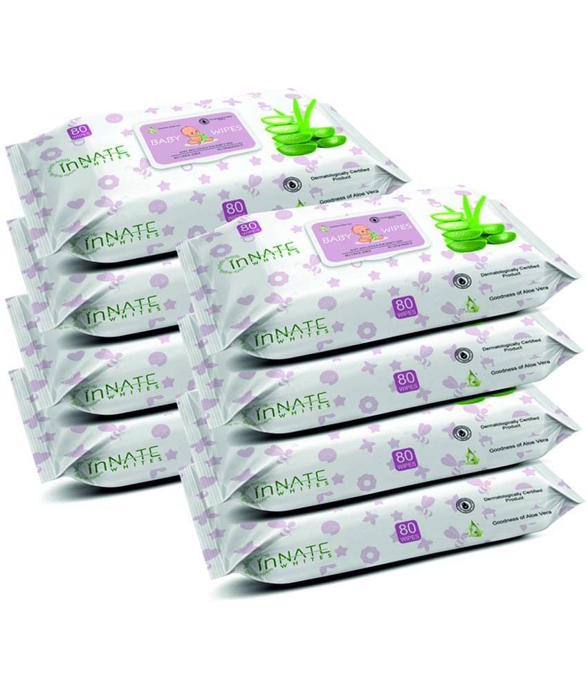     			INNATE WHITES - Non Scented Wet wipes For Babies ( Pack of 8 )