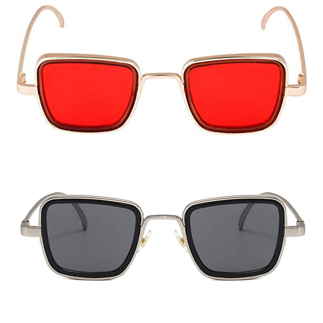     			Kanny Devis - Gold Rectangular Sunglasses ( Pack of 2 )