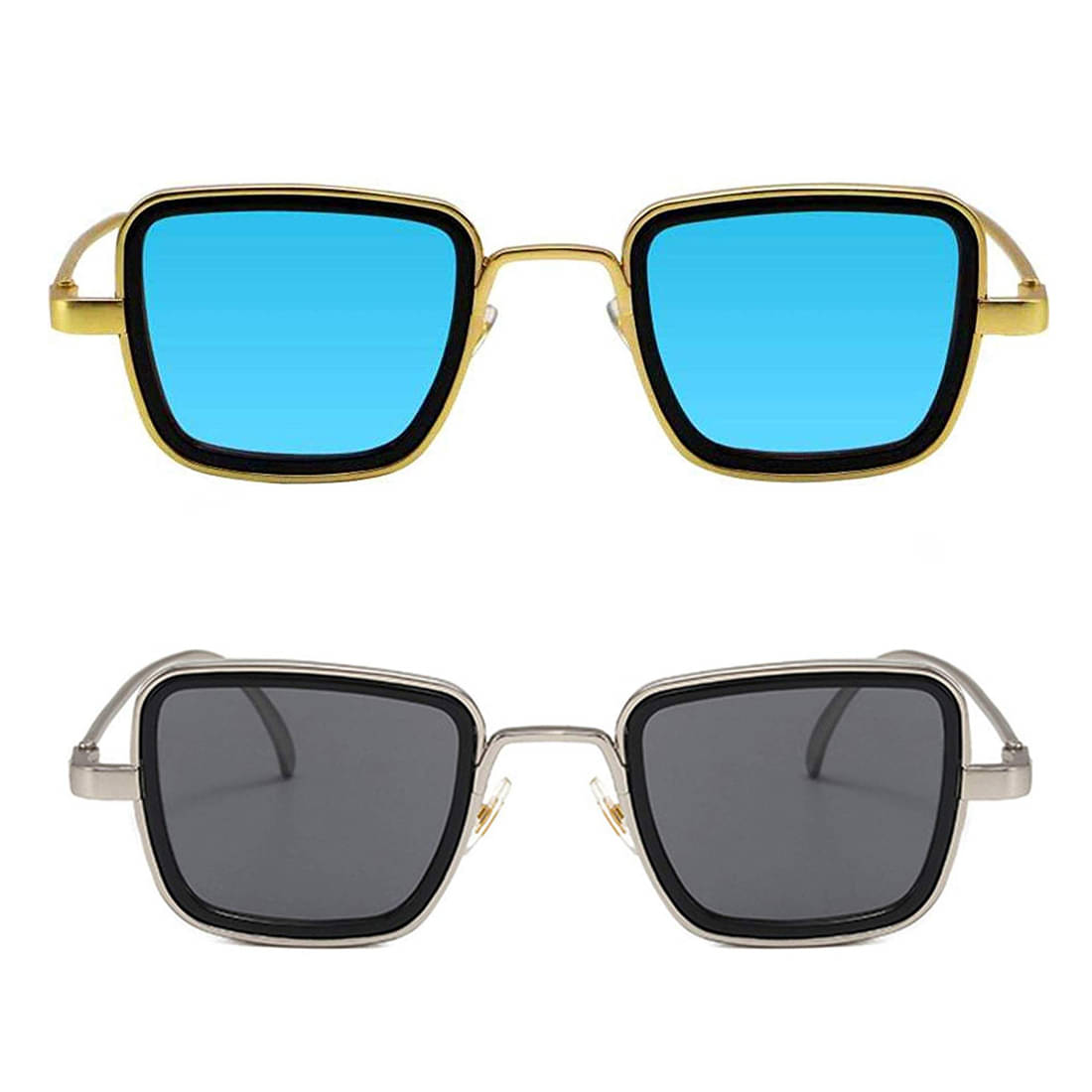     			Kanny Devis - Gold Rectangular Sunglasses ( Pack of 2 )
