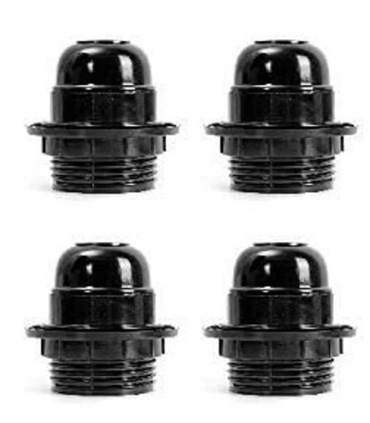 DAJUBHAI E27 Bulb Holder Screw Type Pendant Black - Pack of 2