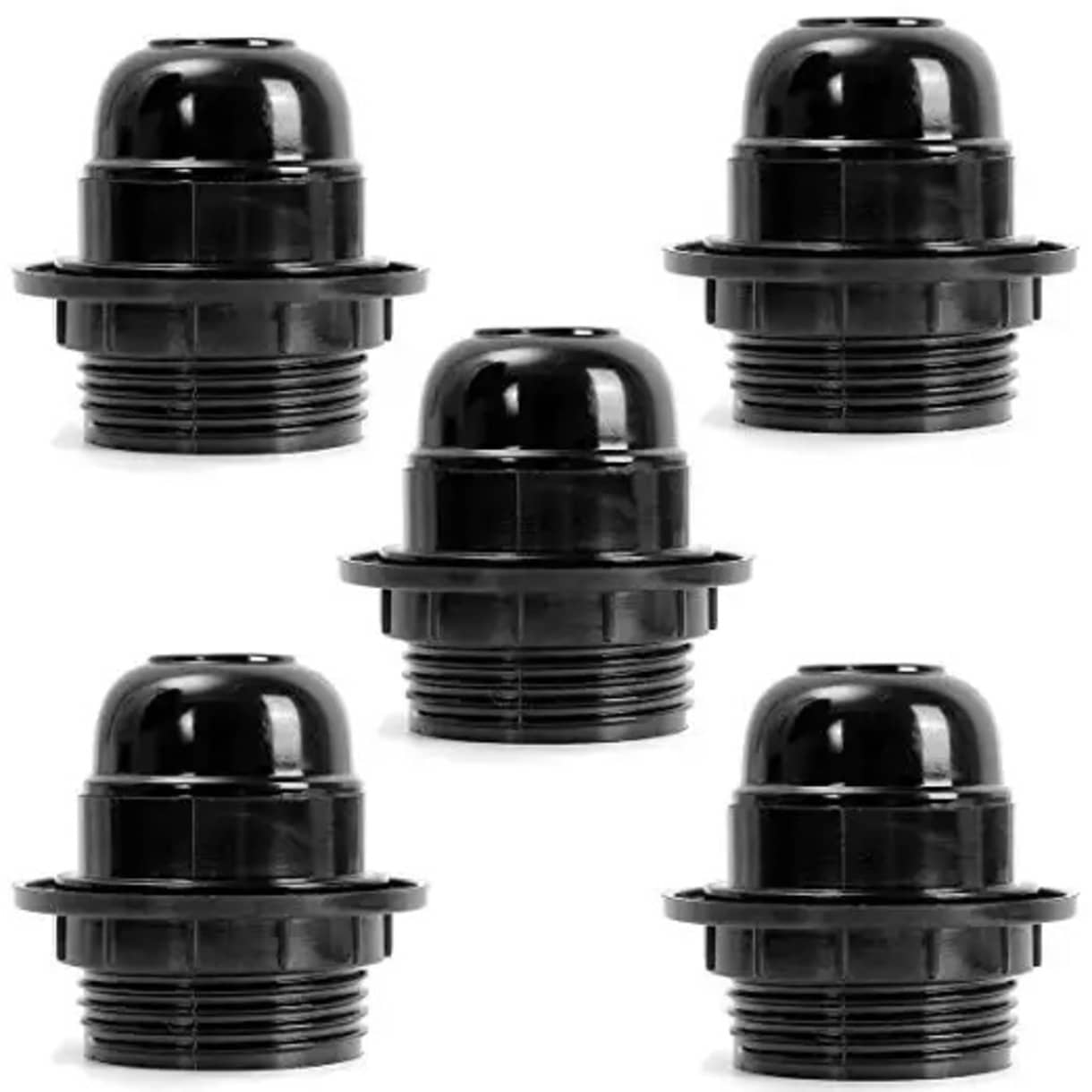 DAJUBHAI E27 Bulb Holder Screw Type Pendant Black - Pack of 2