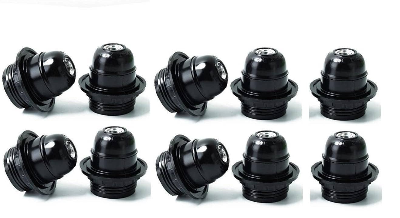 DAJUBHAI E27 Bulb Holder Screw Type Pendant Black - Pack of 2