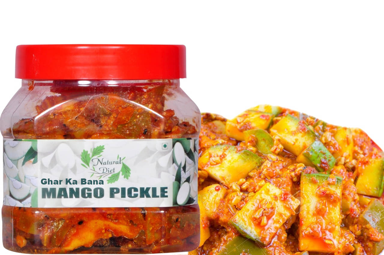     			Natural Diet Ghar Ka Bana Mango Pickle Aam ka achar (Without Seed) ||Traditional Punjabi Flavor, Tasty & Spicy Pickle 500 g