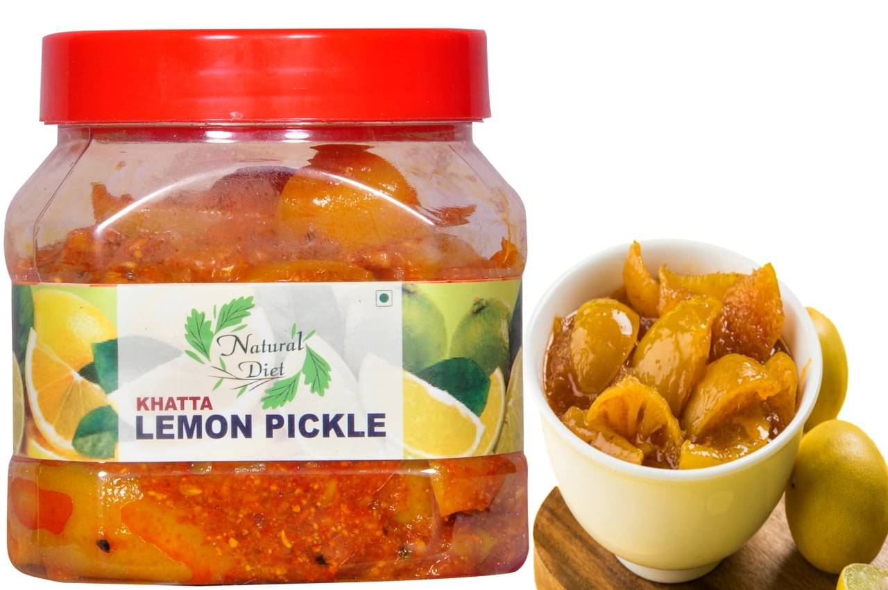 Natural Diet Masalo Se Bana Punjabi Khatta Lemon Pickle | Tasty & Spicy Pickle 500 g     			Natural Diet Masalo Se Bana Punjabi Khatta Lemon Pickle | Tasty & Spicy Pickle 500 g