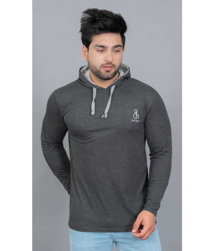 SKYBEN - Charcoal Grey Polyester Regular Fit Men's T-Shirt ( Pack of 1 ) SKYBEN - Charcoal Grey Polyester Regular Fit Men's T-Shirt ( Pack of 1 )