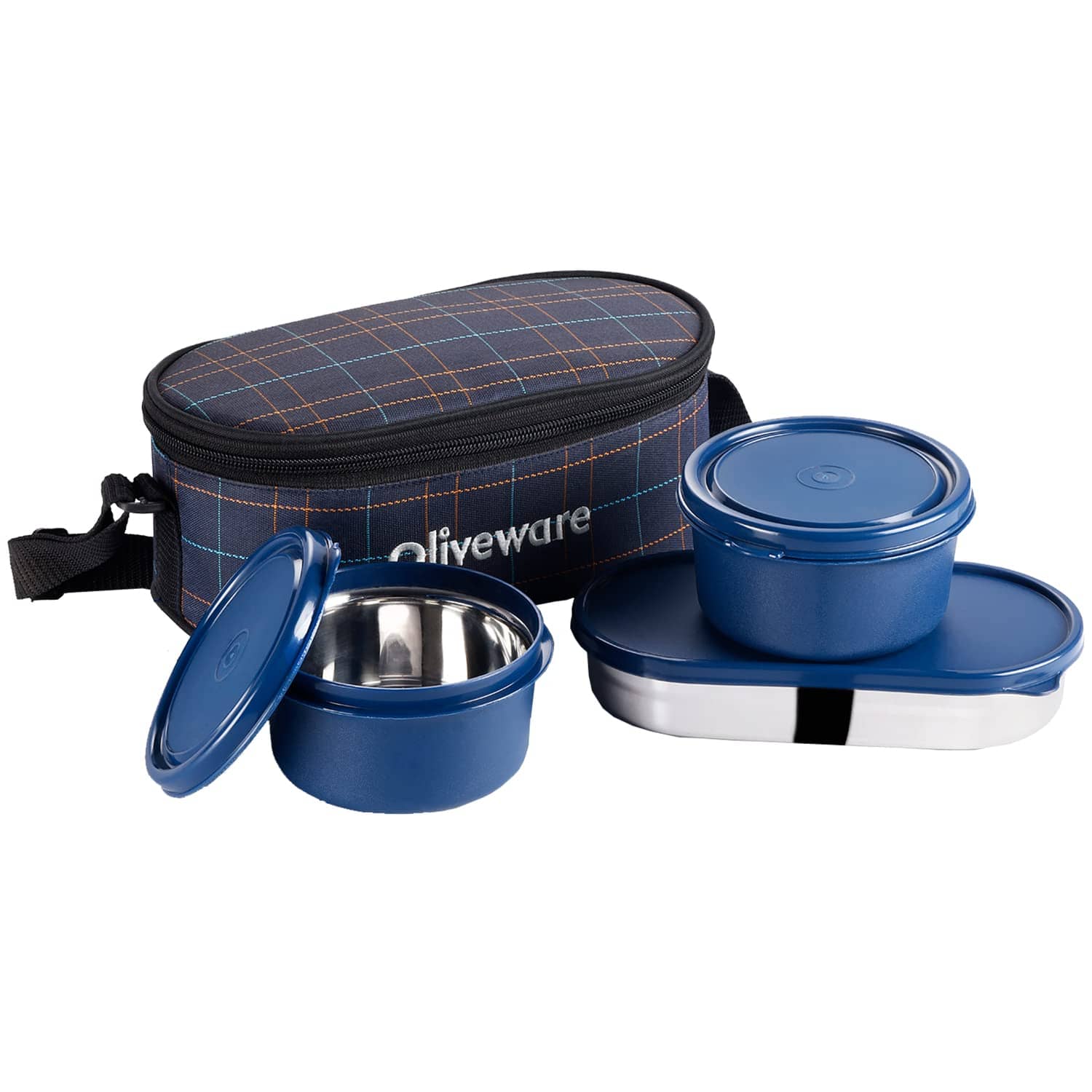 Oliveware Hazel Stainless Steel Lunch Box 3 Container (Pack of 1)