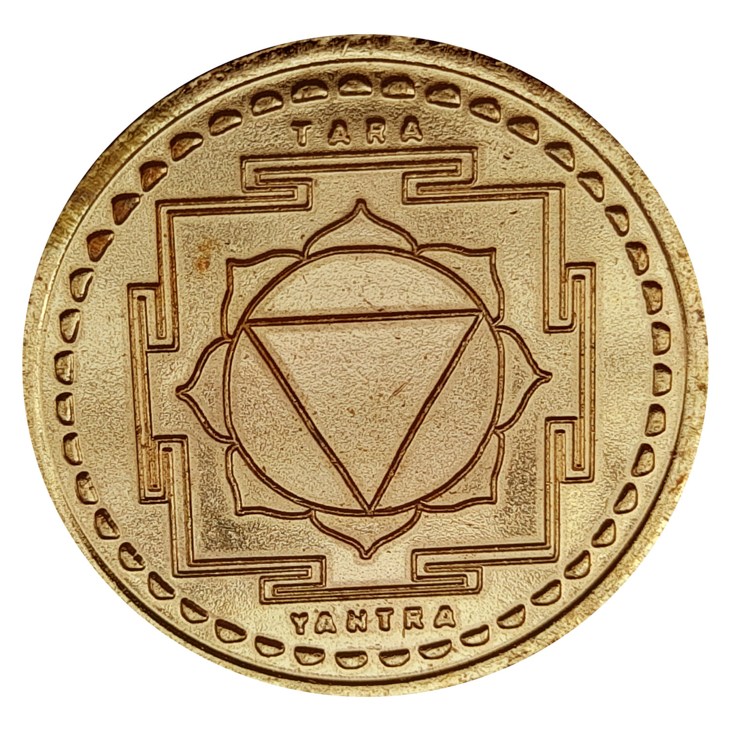     			Sri Bakthi Today Tara Yantra Chakra Das Mahavidya Copper Coin